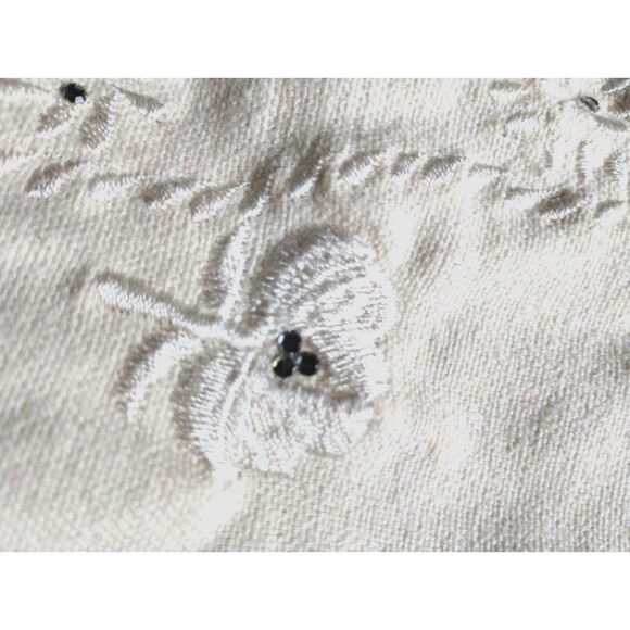 Bala Bala Pants Women's XL Silk Mirror Stud Zip Pockets Winter White Luxury VTG - Picture 4 of 12